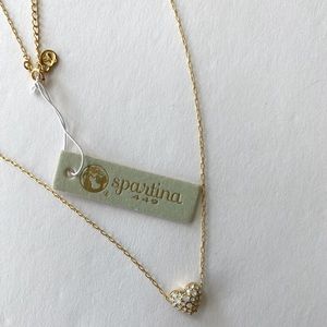 Spartina 449 Heart-shaped and rhinestone necklace